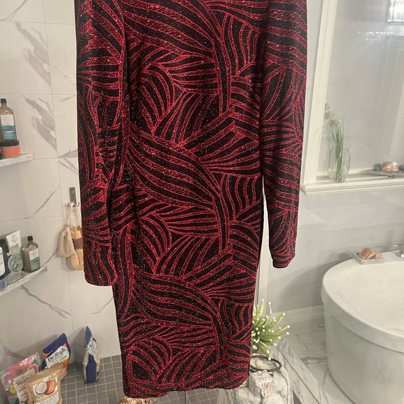 NIGHT WAY DRESS SIZE 6 art deco red black gala wedding cruise wear - Picture 5 of 16